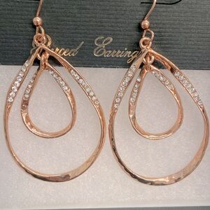 New “Belle” Rose Gold Teardrop Earrings